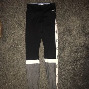 PINK leggings with pink going down the leg